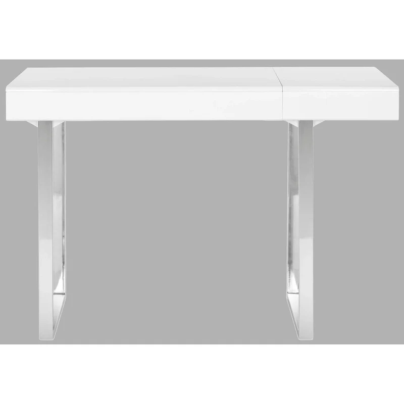 Modern Glam White & Chrome Desk