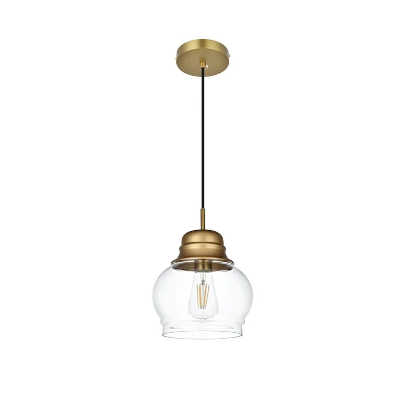 Elegant Lighting Kenna Single Light 8  Wide Mini Pendant with Clear