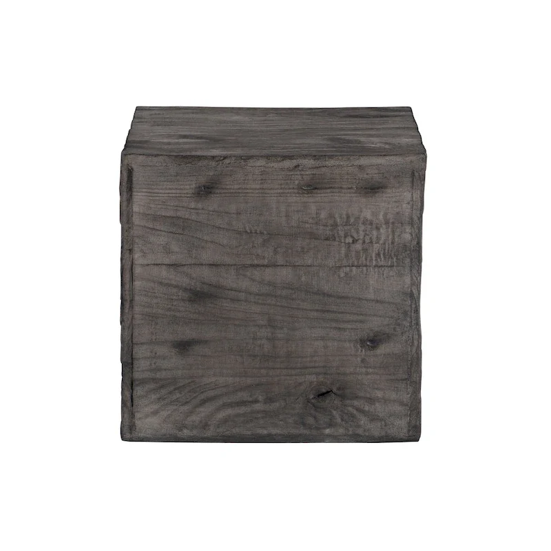 Hagen Rustic Square Wood Crate Side Table