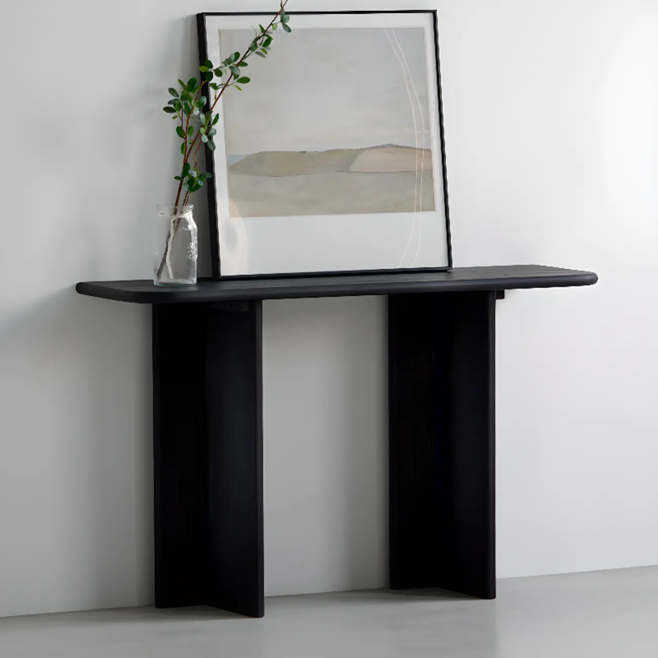 Modern Rectangle Black Ash Console Table