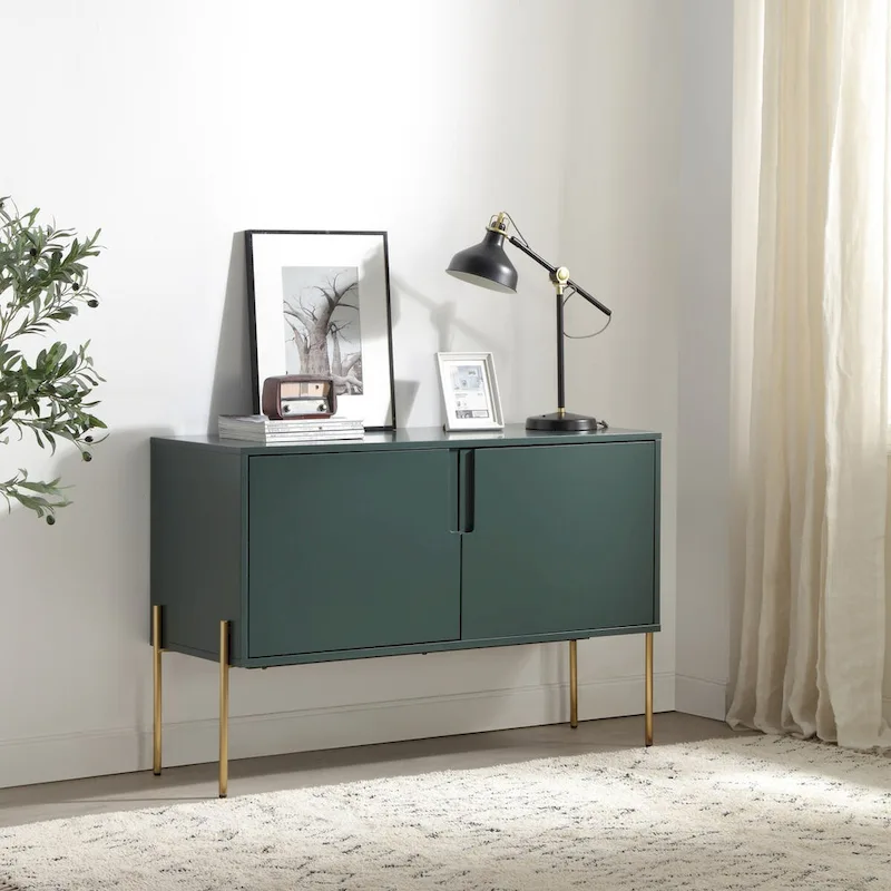 Green Cupboard Console Table with Storage, Sideboard Buffet Table for Living Room & Kitchen - 48.4 inch