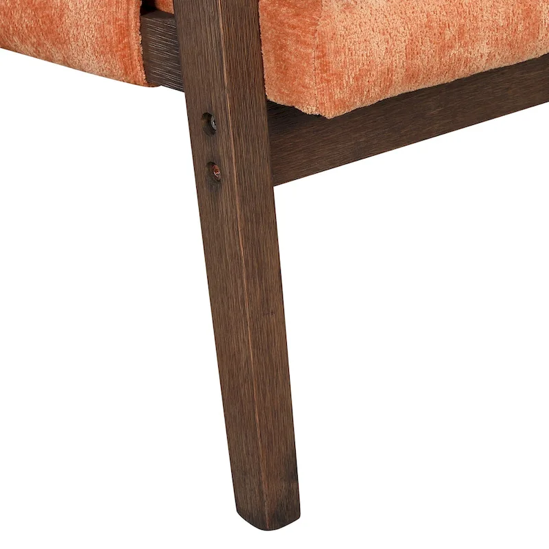 Mid-Century Velvet Solid Wood Accent Chair with Thick Seat Cushion