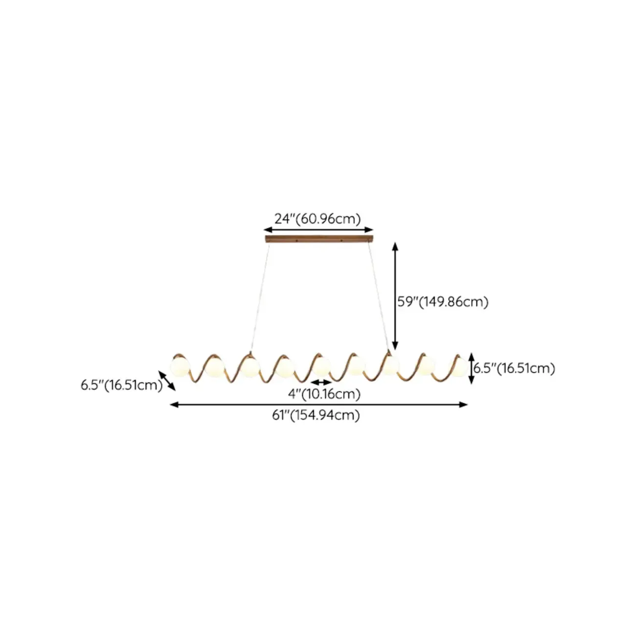 Modern Adjustable Wave Kitchen Island Pendant Light