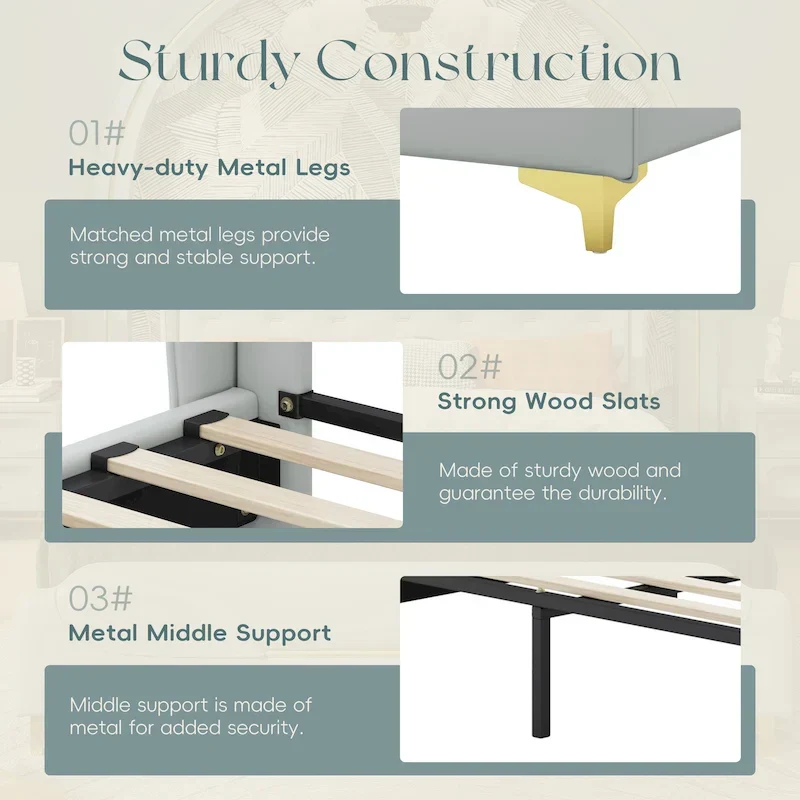 Uphou Modern Upholstered PU Leather Bed by Christopher Knight Home