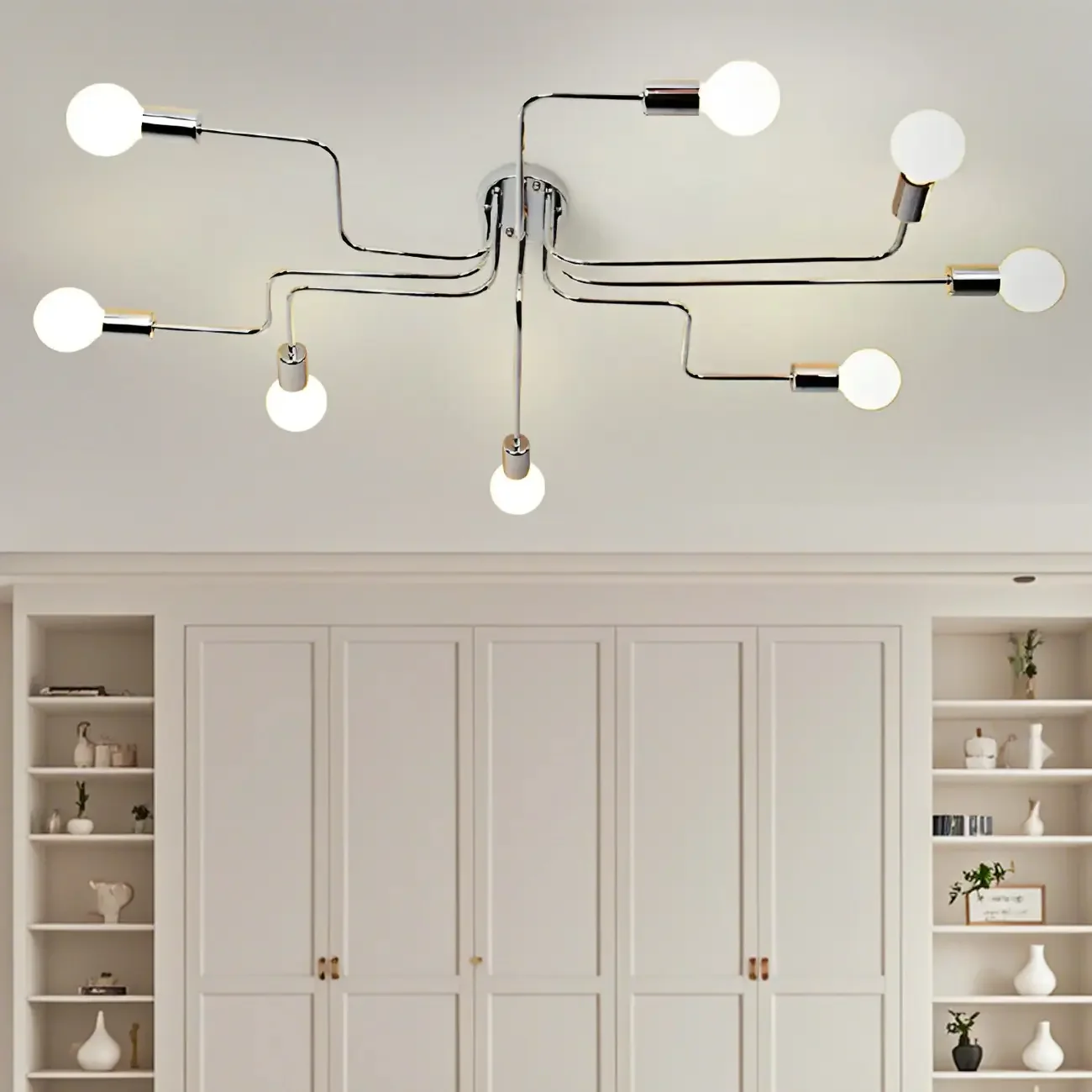 Industrial Branch Metal Semi Flush Ceiling Light