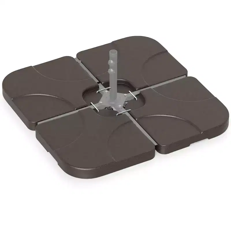 Costway 20 Patio Offset Umbrella Base Stand Water Filled Base Weights Sand Plate Set Brown/Black