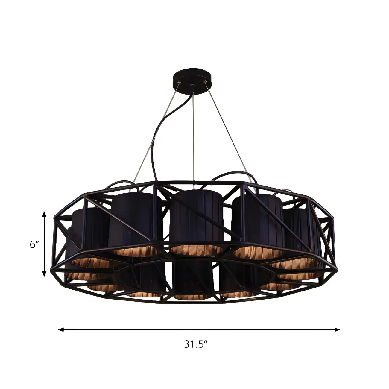 Black Metal Geometric Modern Chandelier Light