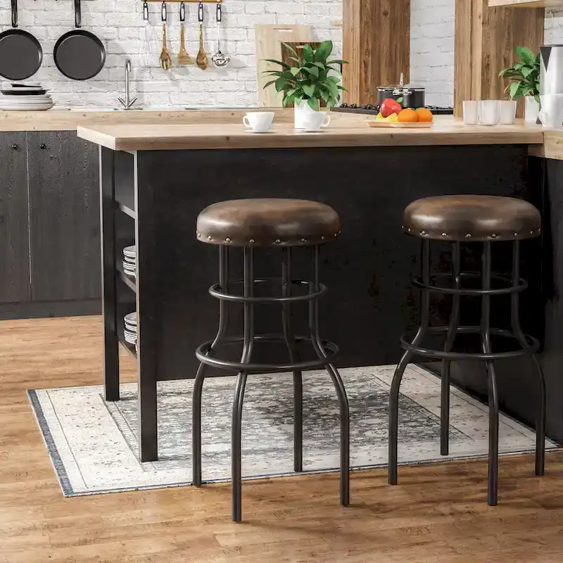 Vigo Rustic Bronze Metal Counter Height Barstool by Furniture of America