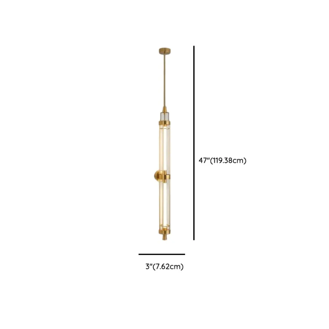 Gold Cylinder Wall Sconce Lamp with 2 LED Bulbs Warm Light