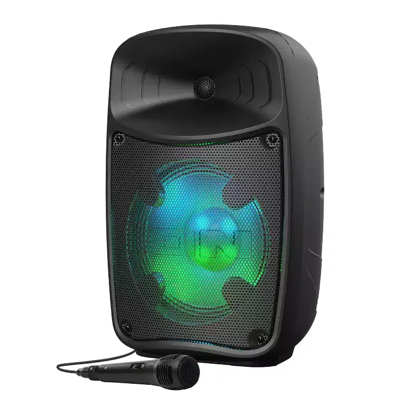 ION Pro Glow Express Portable Bluetooth PA Speaker with Lights, Sonic Wide Audio, and Microphone, Black