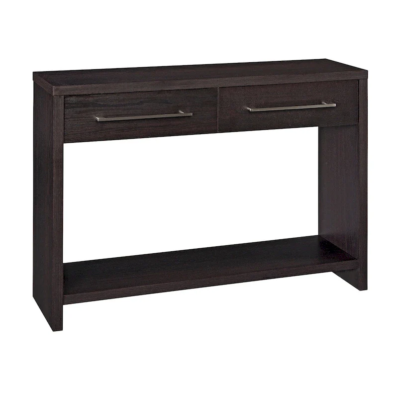 Console Table with 2 Drawers and 2 Shelves - White or Espresso Brown