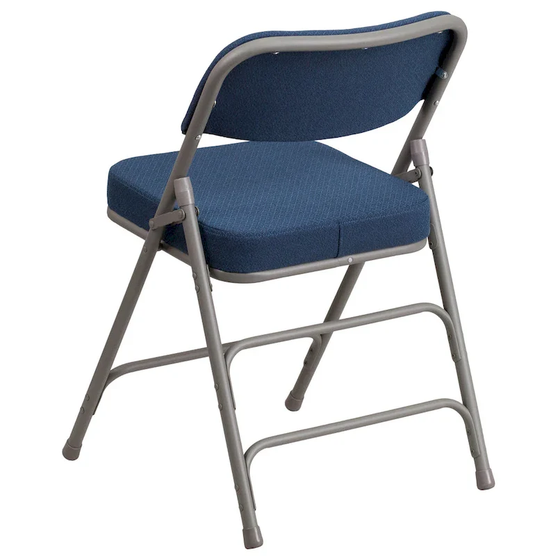 4 Pack Curved Triple Braced & Hinged Fabric Upholstered Metal Folding Chair