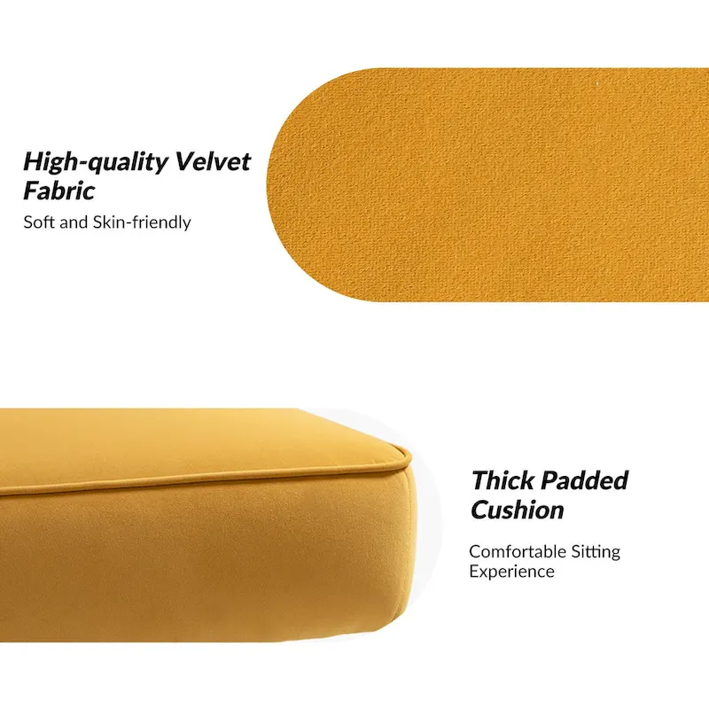 Barto Modern Velvet Tufted Side Chair with Golden Legs by HULALA HOME