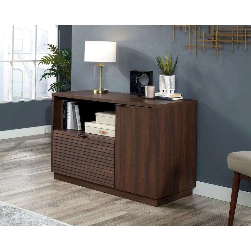 Rich Walnut Lateral File Credenza, Letter Size