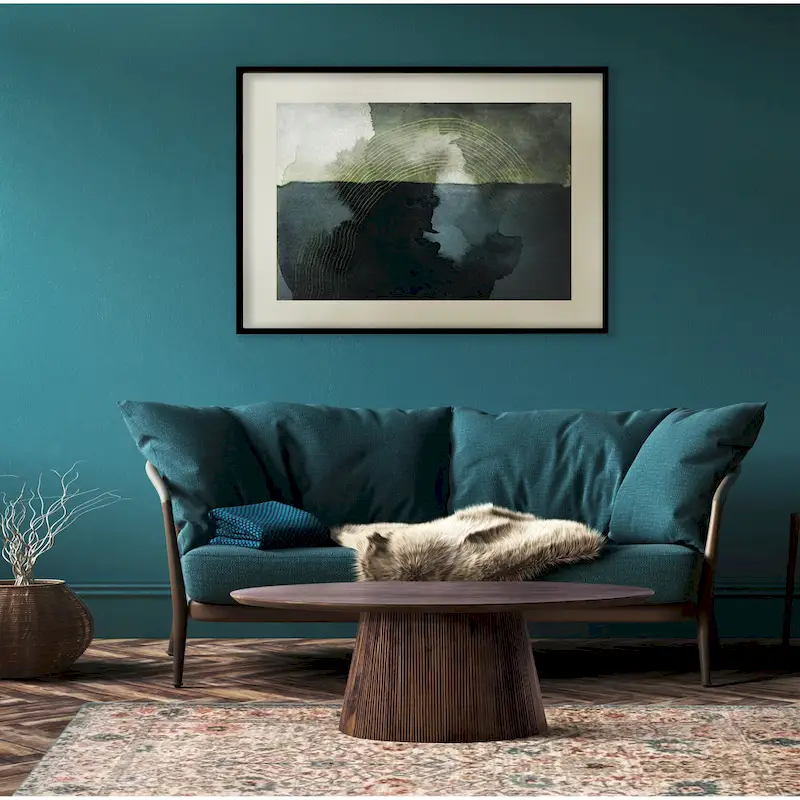 Round Coffee Table - Brown, Mid-Century Modern with Fluted Base, Multi-User