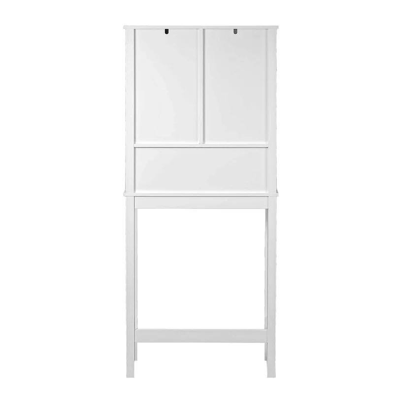 Farmhouse White MDF Wood Over-the-Toilet Space Saver Bathroom Cabinet