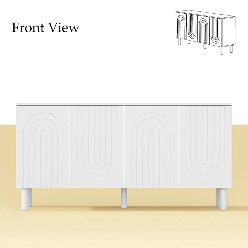 White MDF Sideboard Bookcase Kitchen Cabinet Buffet Credenza End Table