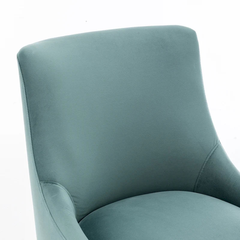 Velvet Upholstered Armless Dining Chair with Gold Metal Legs – Beige / Green / Black / Navy / Grey