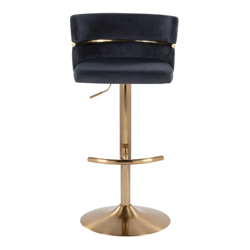 Adjustable Bar Stools with Rounded T Footrest Set of 2