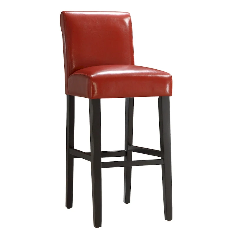 Bennett Red Faux Leather High Back Bar Stools (Set of 2) by