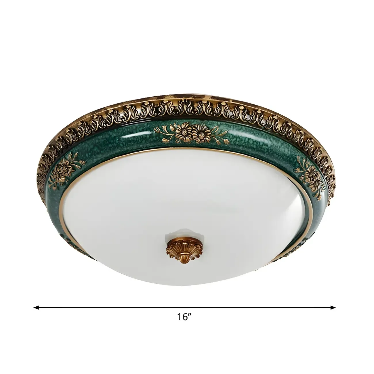 Classic Green Bowl Flush Mount LED Ceiling Light