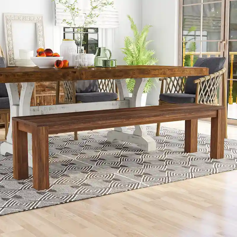 Anaisha Rustic Solid Mango Wood Dining Bench by Furniture of America