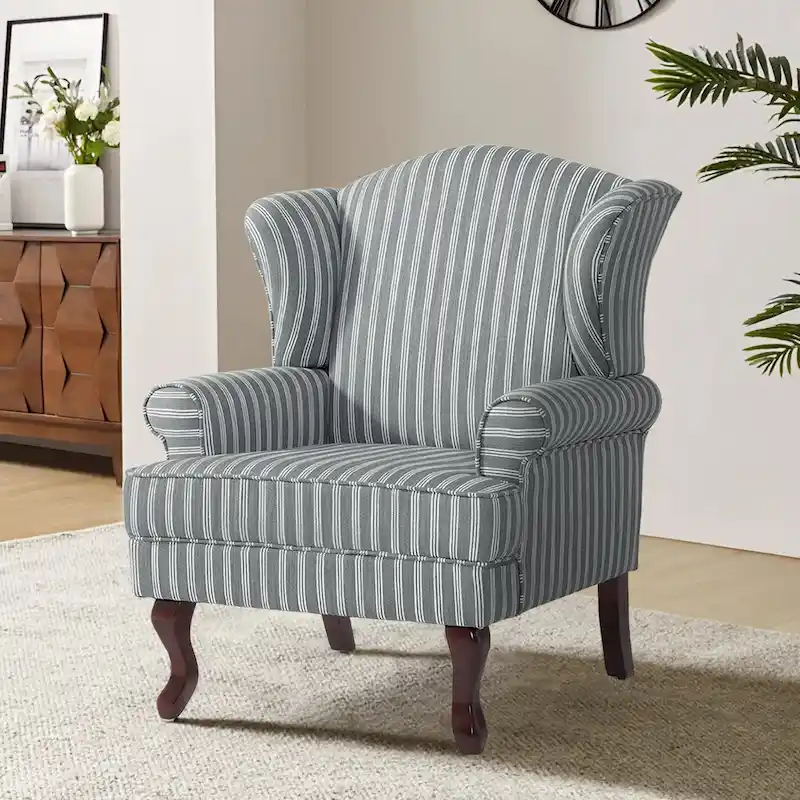 Mid-Century Modern Upholstered Wingback Accent Chair