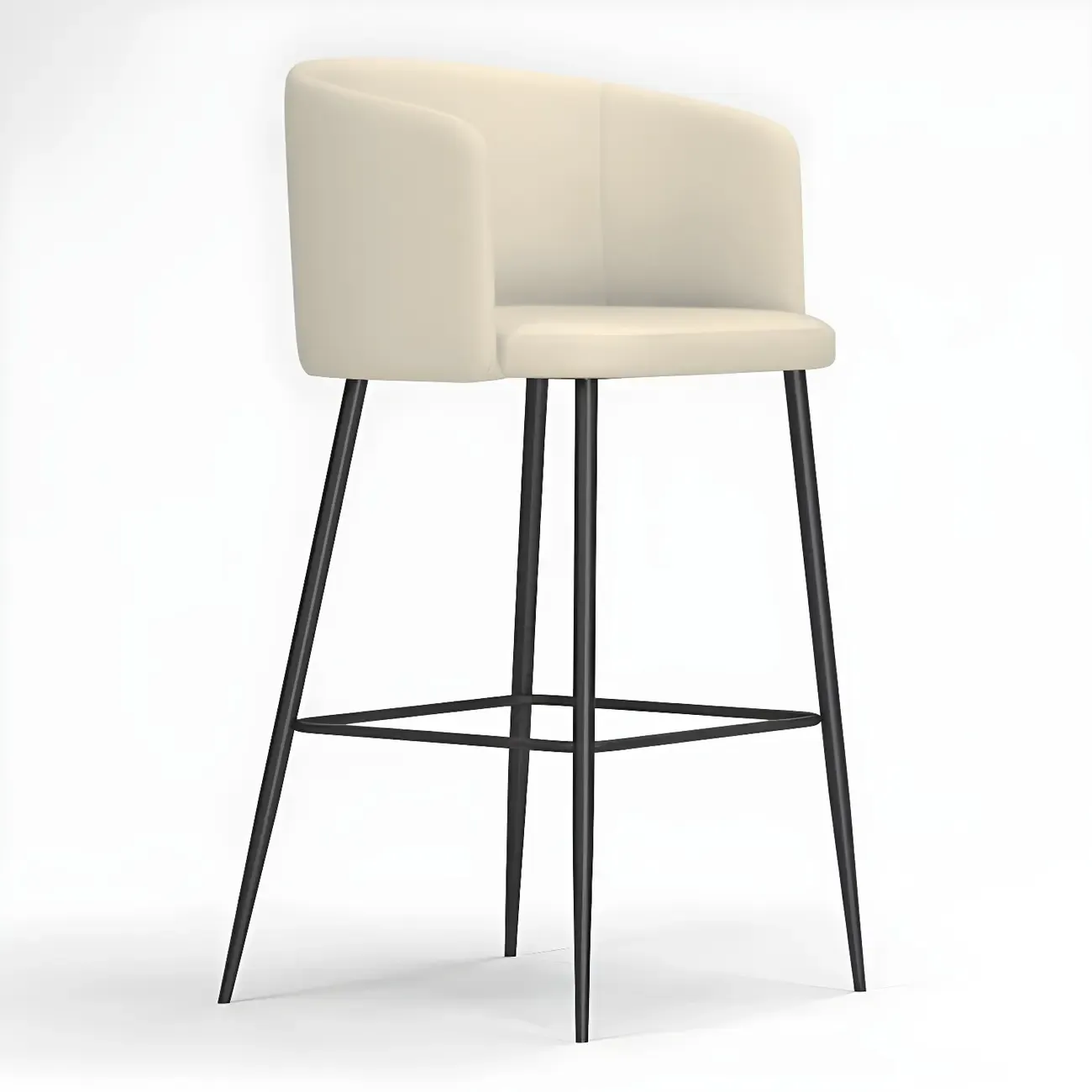 Bucket Faux Leather Wingback Counter Height Bar Stools