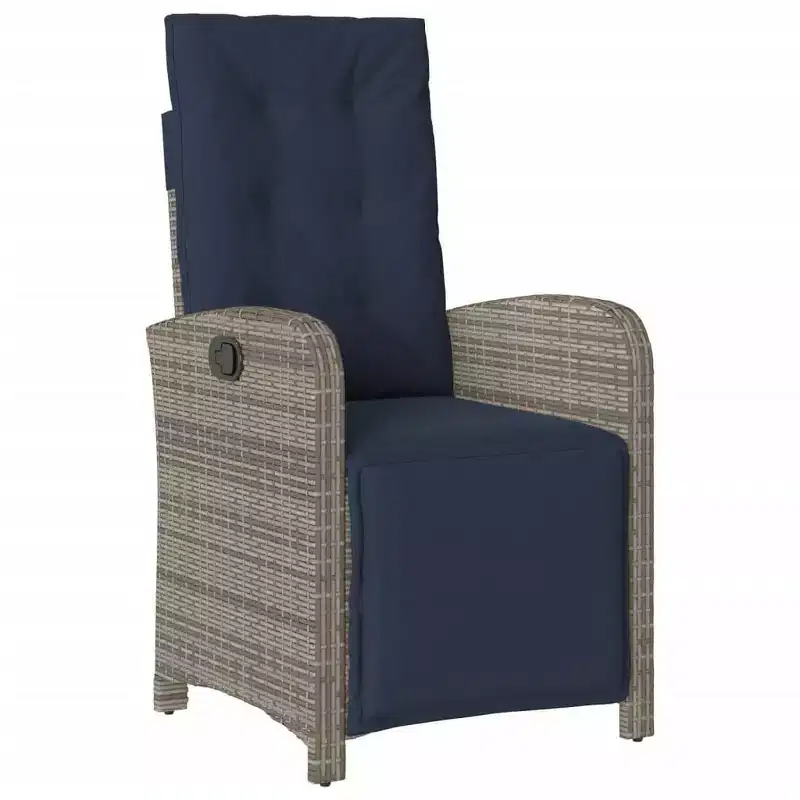 vidaXL Modern Garden Dining Set with Cushions in Poly Rattan
