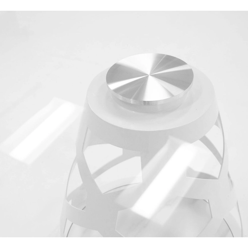 Modrest Lilly Modern 12mm Round Glass & White Dining Table