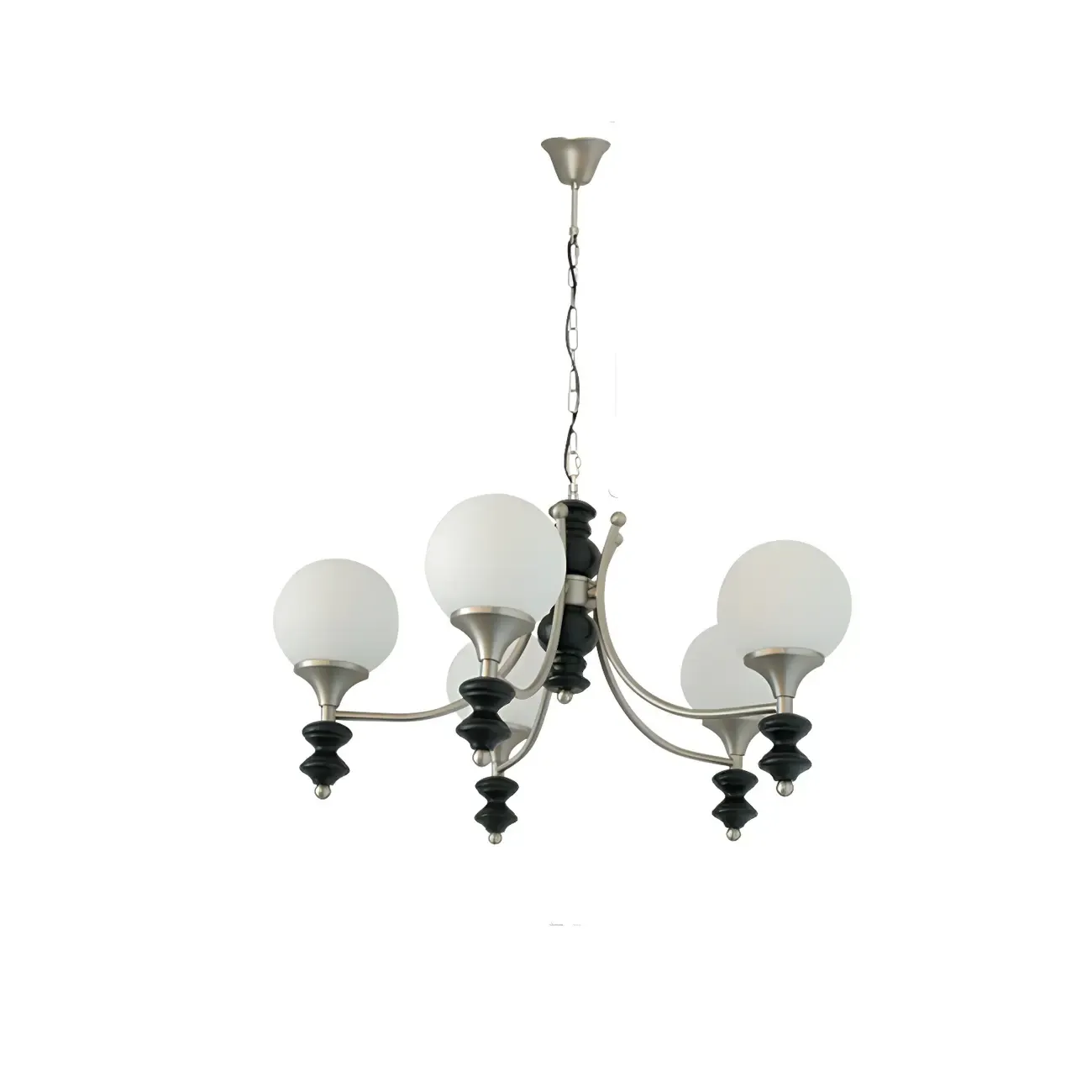 Modern Glass Chandeliers Black Metal Elegant Lighting