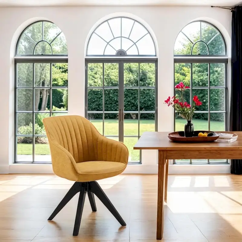 Art Leon Modern Wood Swivel Chair with Oak Legs