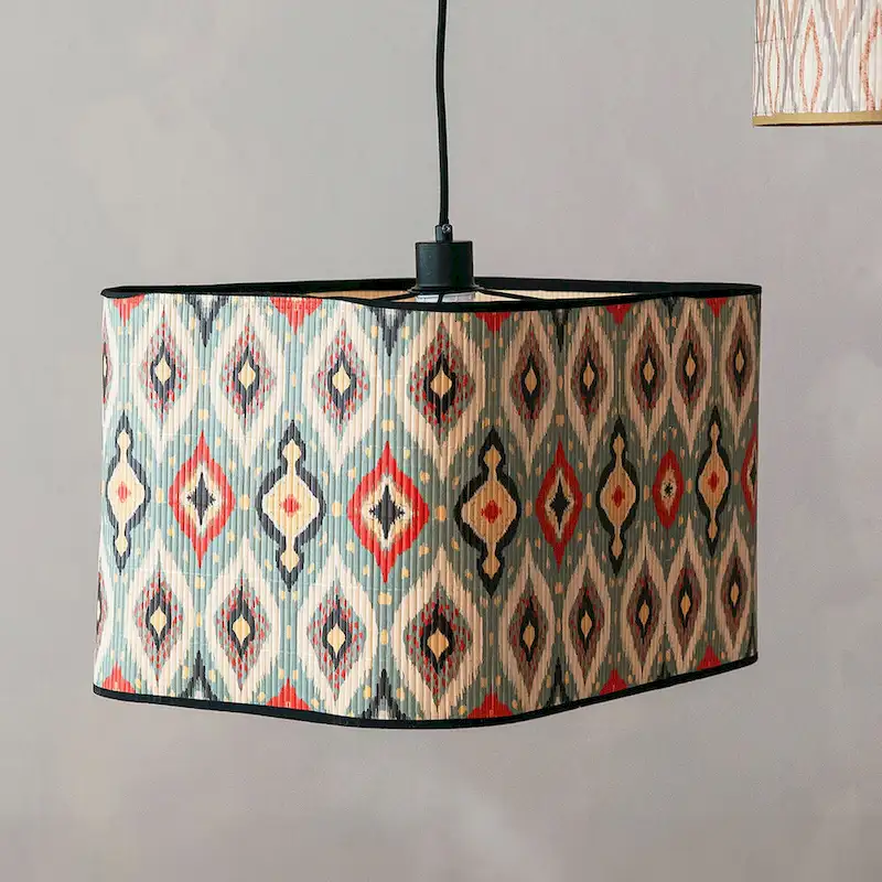 Ikat Elegance Bamboo Pendant Lamp
