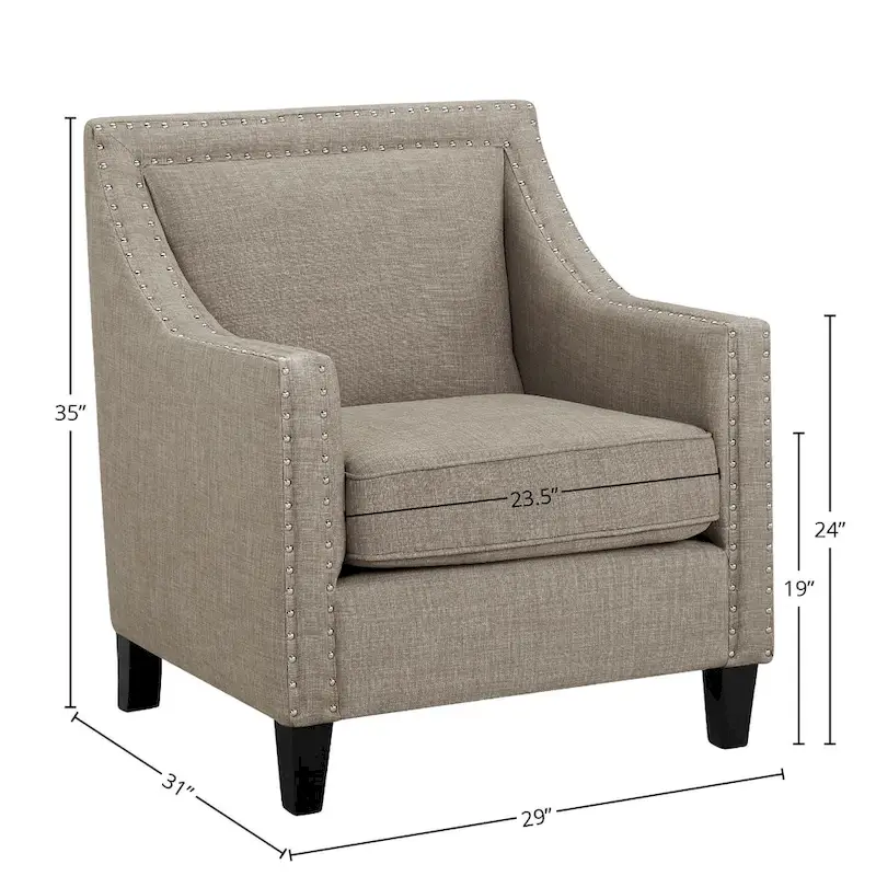 Erica Accent Armchair with Chrome Nailhead Trim