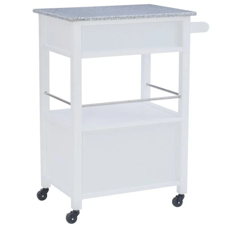 Mobile Kitchen Cart with Granite Top