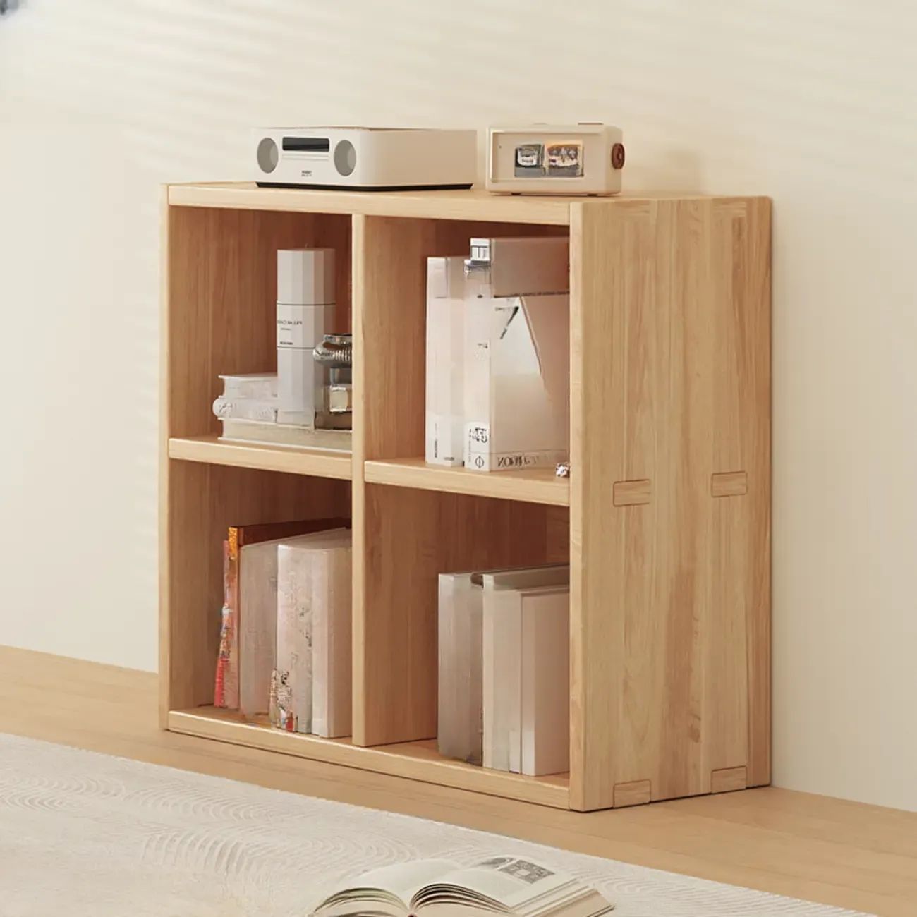 Modern Modular Rectangular Lateral Pine Wood Bookcase
