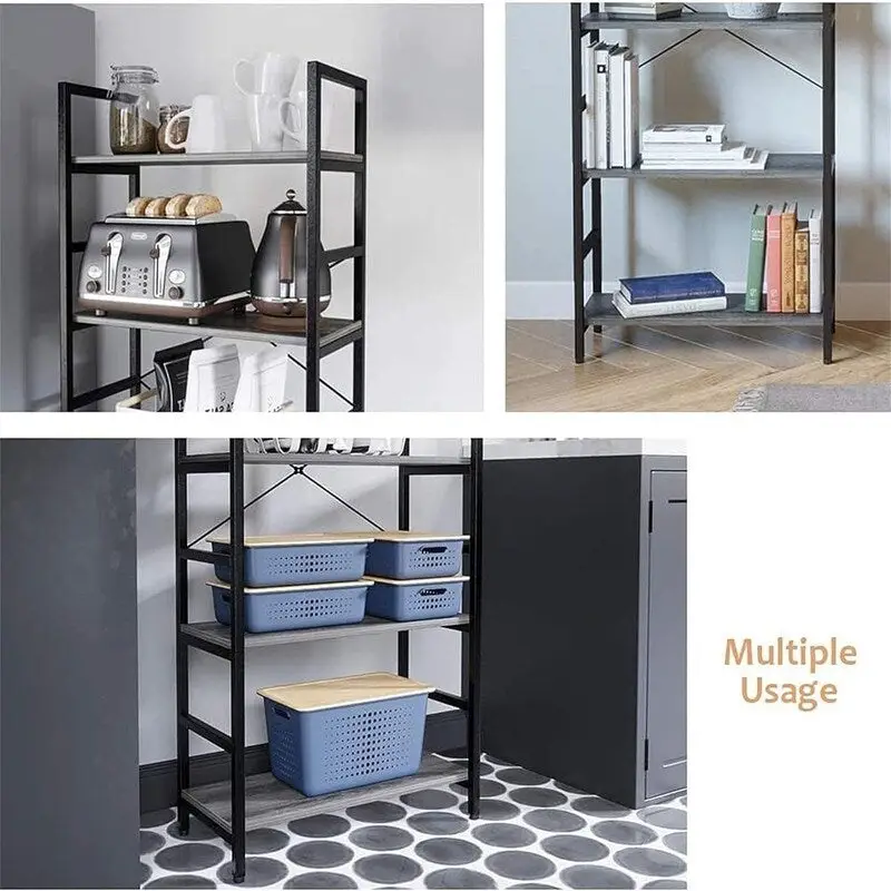 5 Tier Bookcase Adjustable Shelves