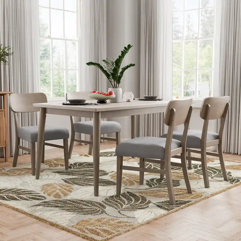 Calista Modern Grey Rectangle Wood Dining Set