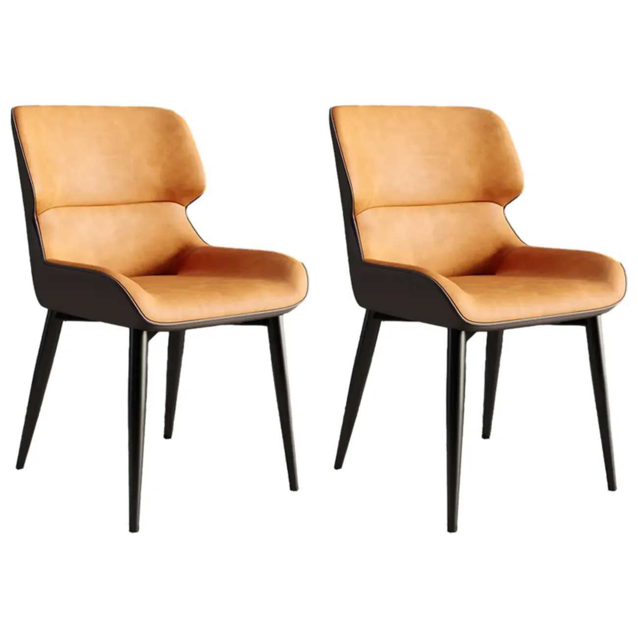 Leather Low Solid Back Armless Dining Side Chair