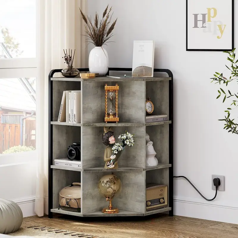 Corner Cabinet with USB Ports and Outlets