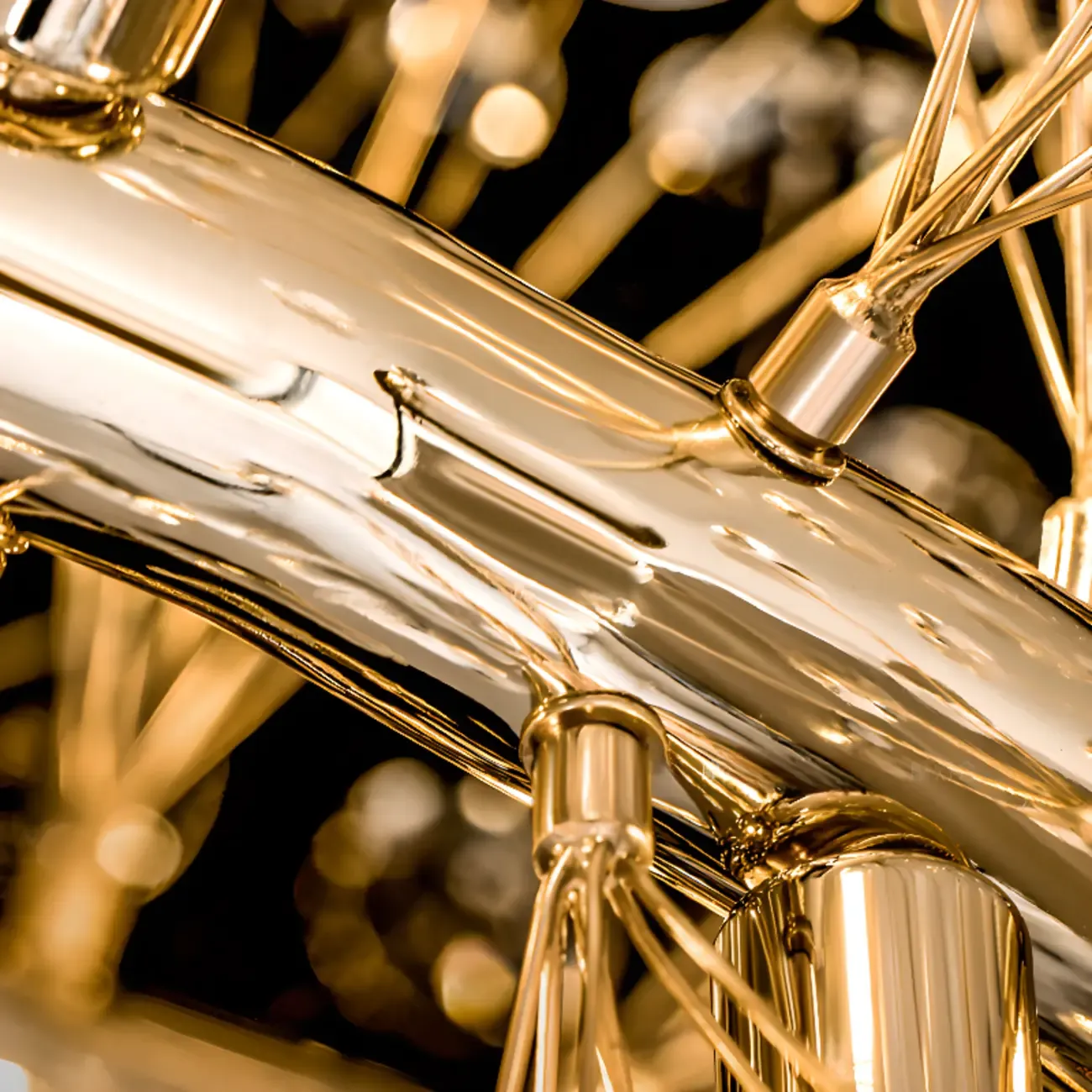 Luxury Crystal Round Chandelier with Geometric Design