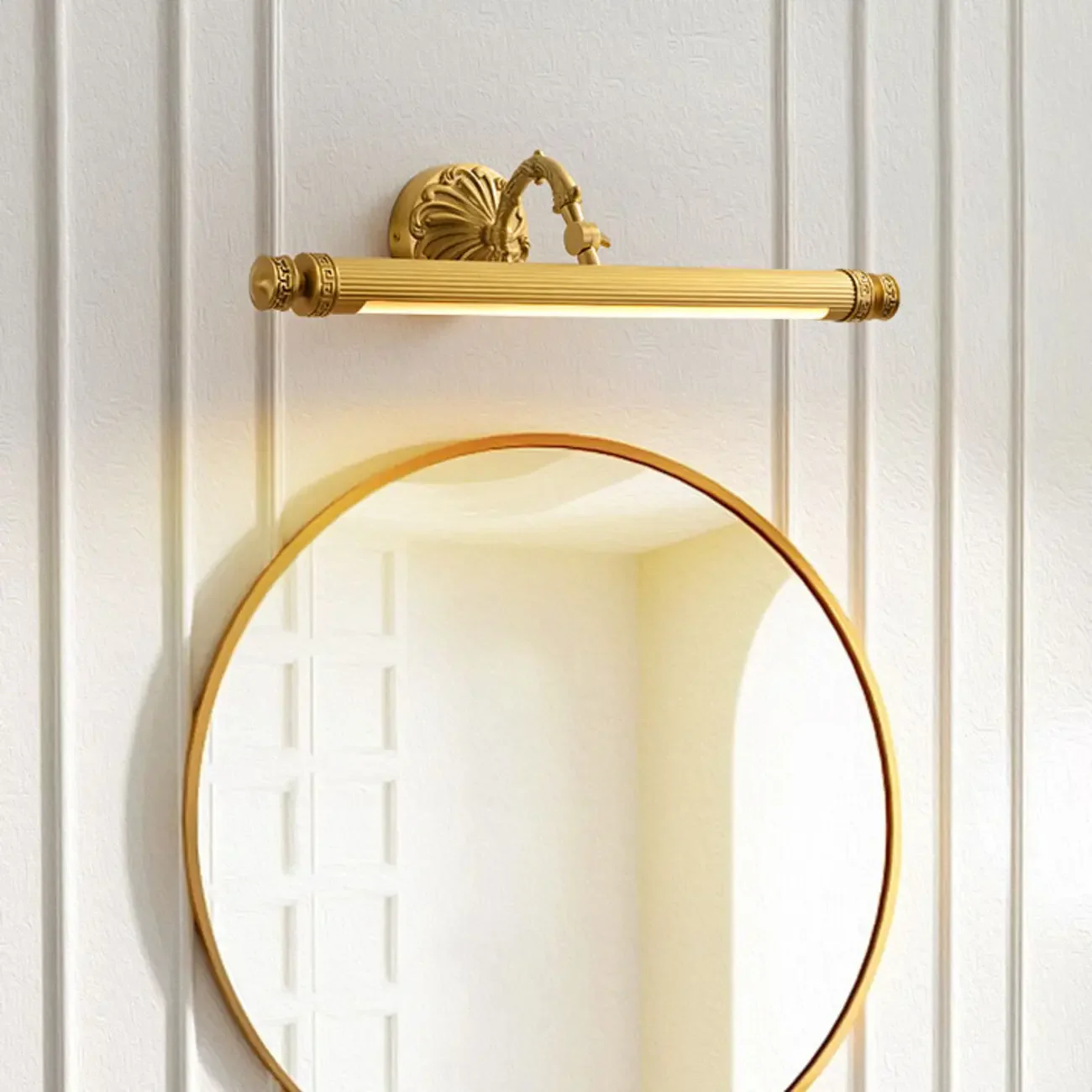 Gold Bathroom LED Wall Sconce Fixture with Warm Light