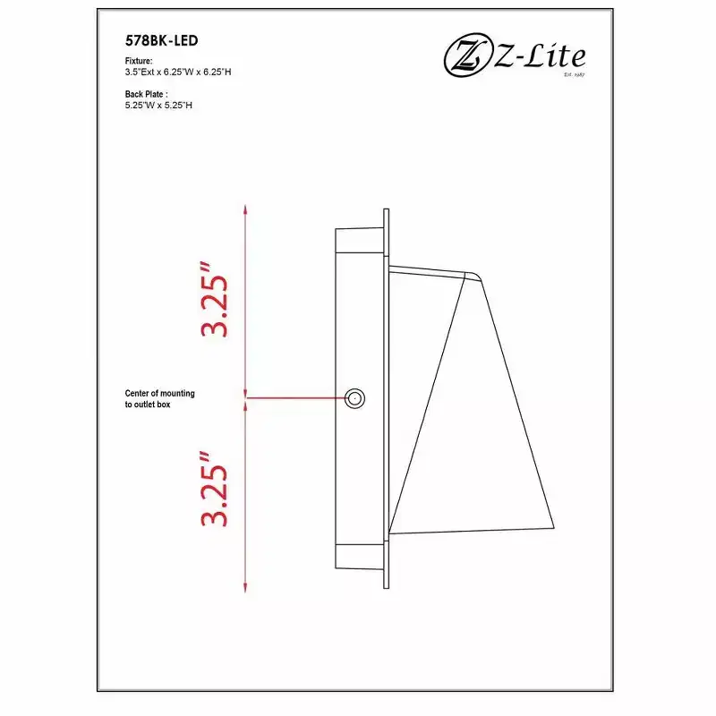 Z-Lite Obelisk 1 - Light Wall Light in Black