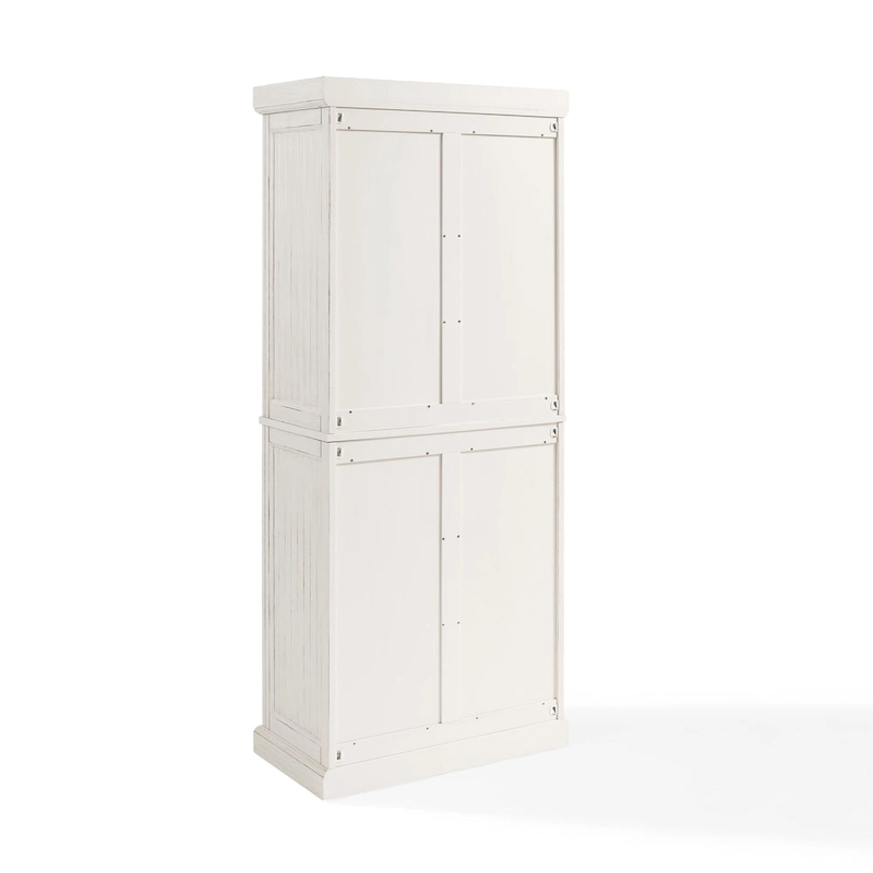 Crosley Seaside Distressed White Kitchen Pantry