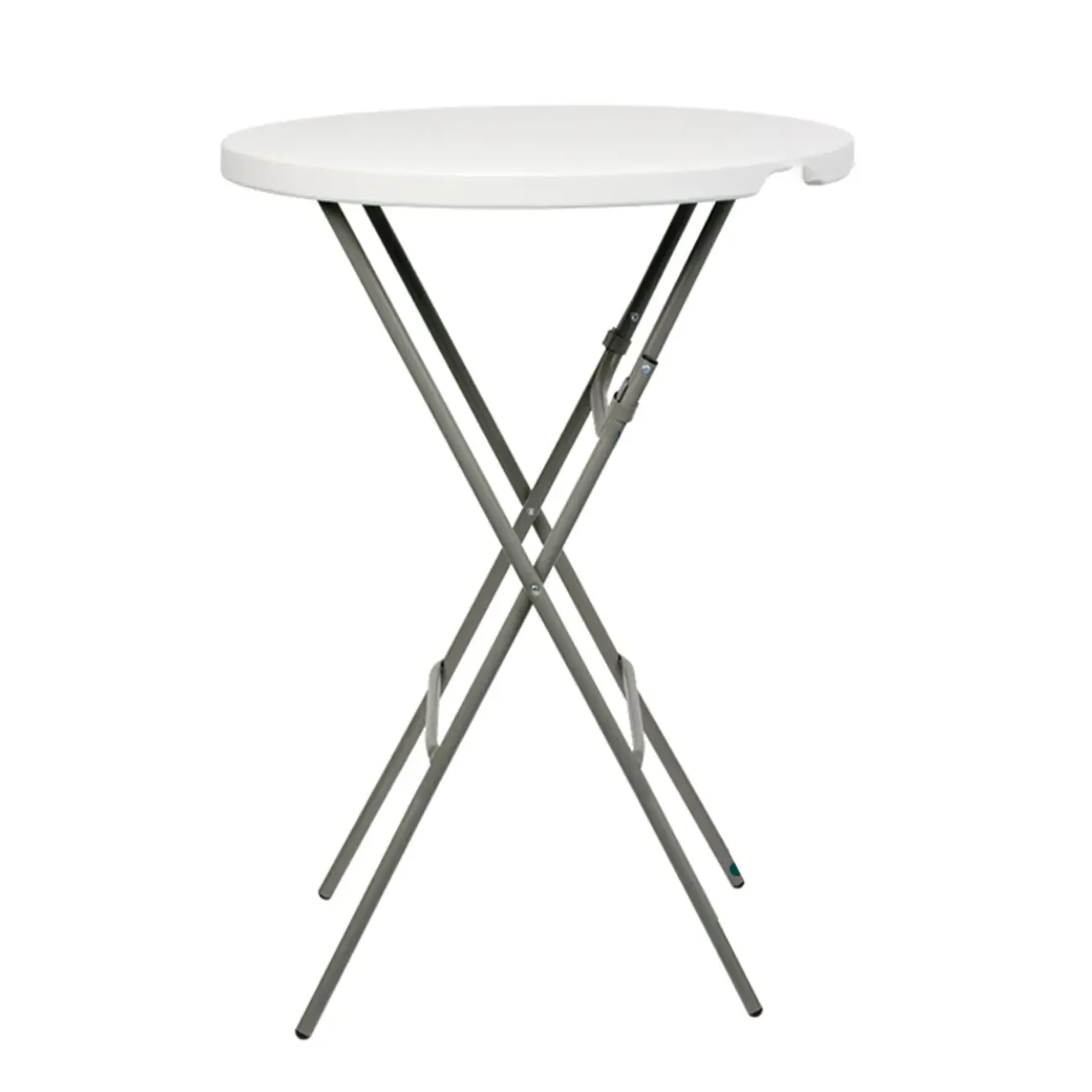 Stylish White Acrylic Top Grey Metal Leg Bar Table