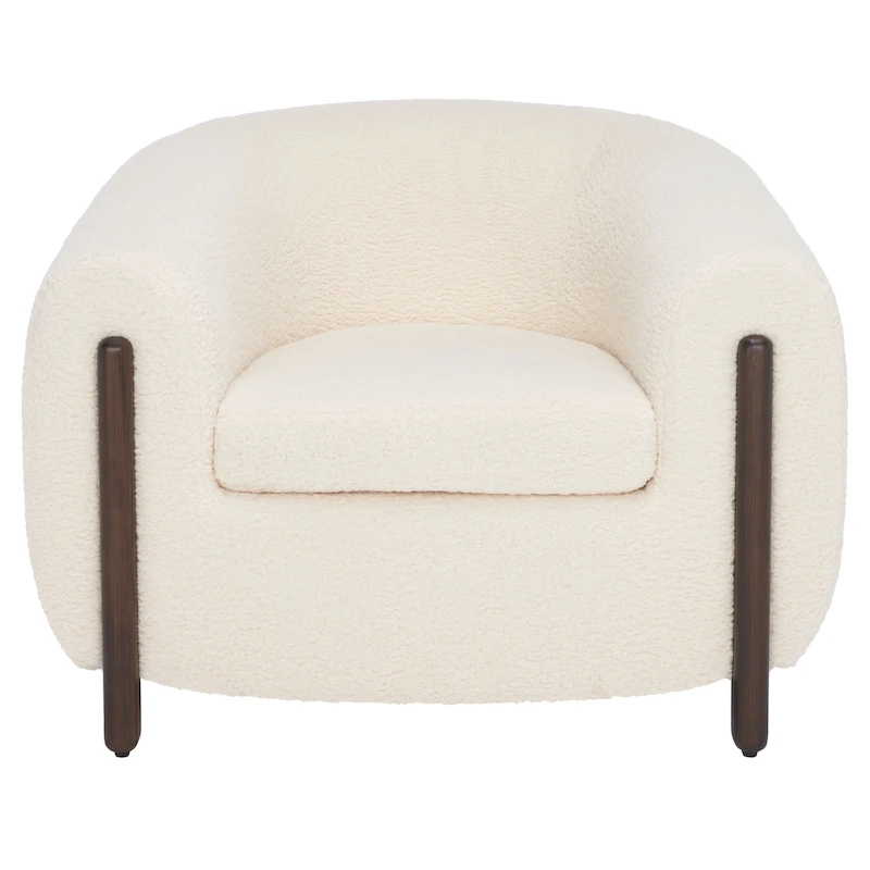 SAFAVIEH Couture Yauheniya Barrel Back Accent Chair - 38 In. W x 34 In. D x 28 In. H - 38Wx34Dx28H