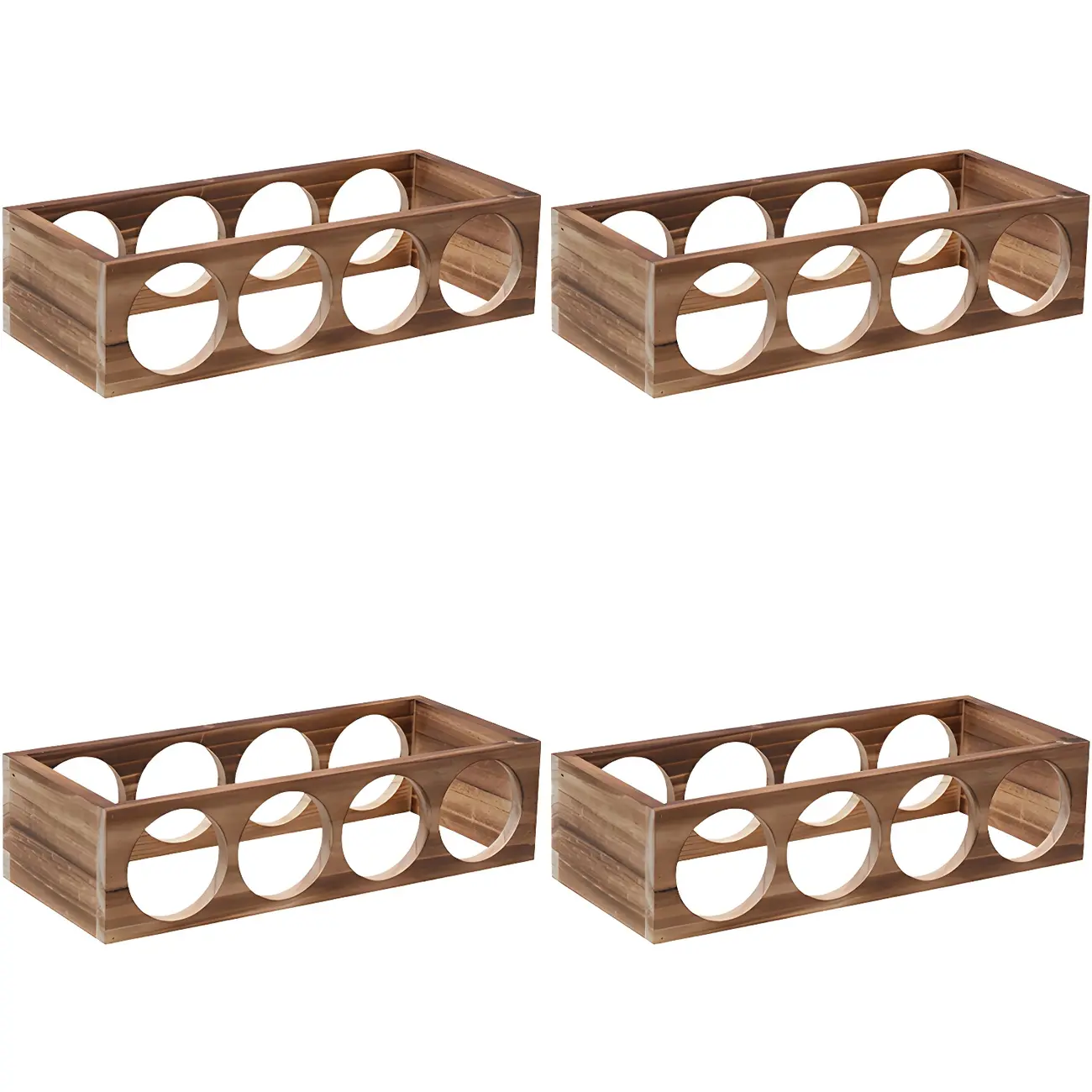 Natural Wooden Stackable Wine Rack Tabletop Wine Holder