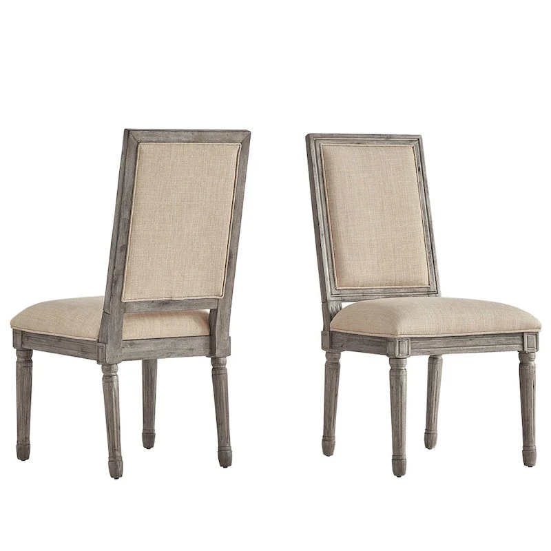 Rectangular Linen Dining Chairs