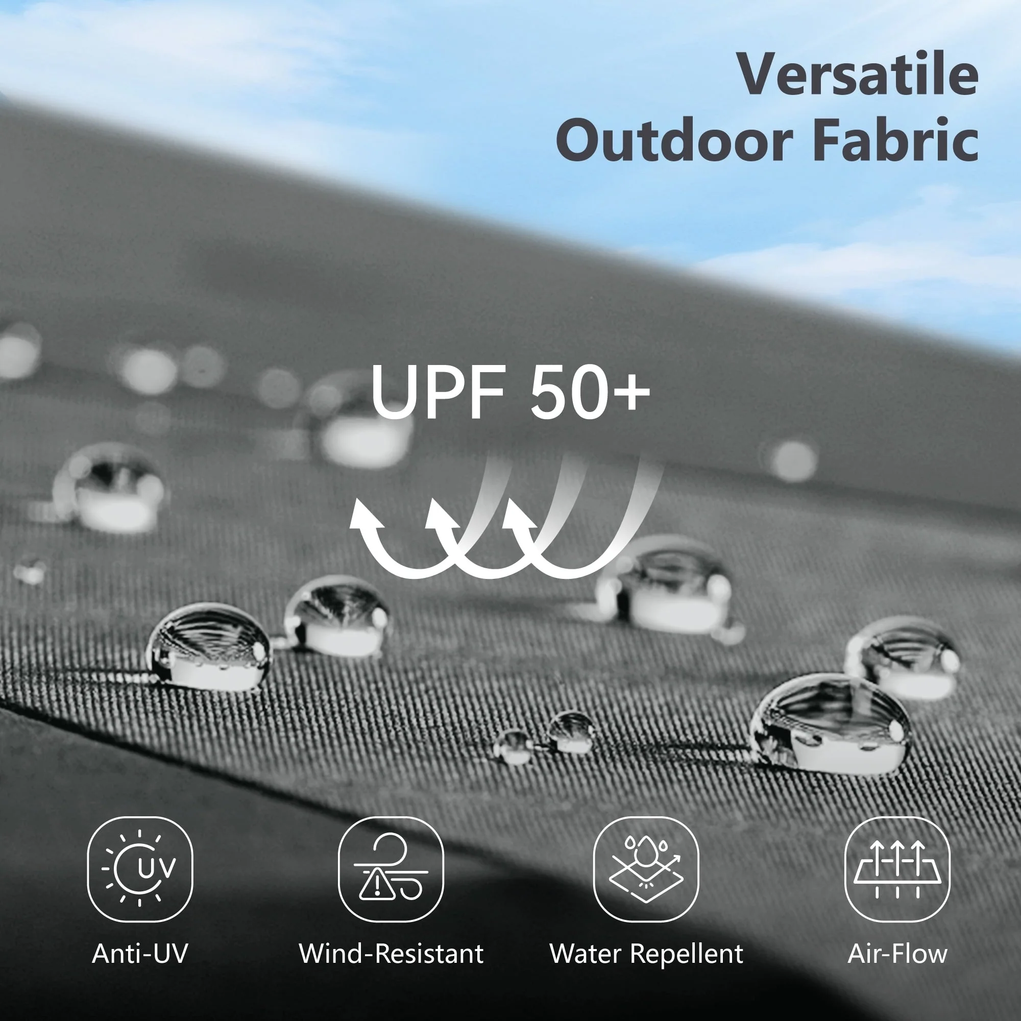 MAISON ARTS 12 FT Automatic Hydraulic Cantilever Umbrella Aluminum Pole 360 Degree Rotation