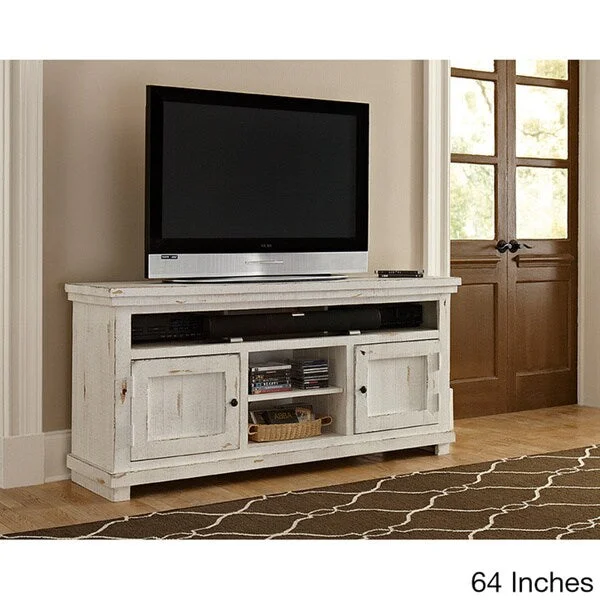 Willow Distressed White Entertainment Collection